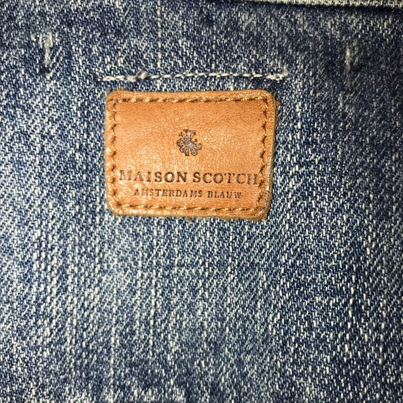 Vintage denim jacket with leather sleeves - Picture 7 of 7